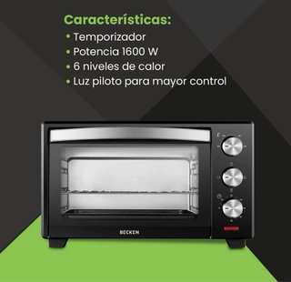 BAJADA Horno Eléctrico Sobremesa Becken 30L
