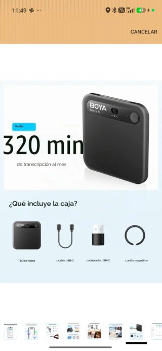Grabadora y Transcriptor Boya Notra AI