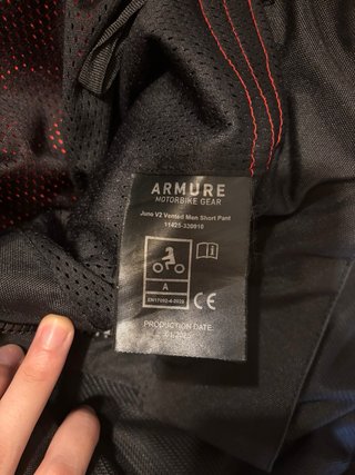 Armure Juno v2 Pantalones Moto Vented Negros Corto