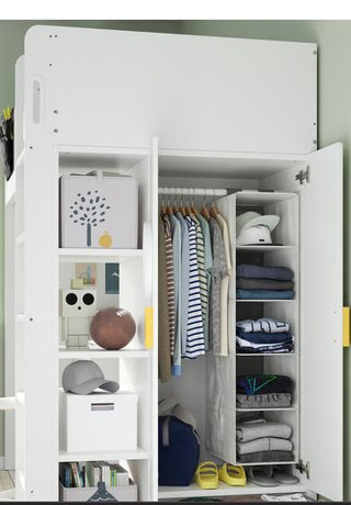 Cama alta juvenil MÅSTAD blanca