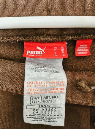 Puma Brown Jogging Pants Sweatpants Size 13-14 Yea