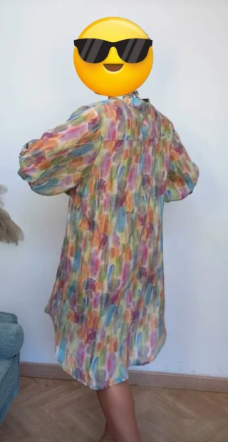 Vestido camisero estampado multicolor