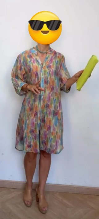 Vestido camisero estampado multicolor