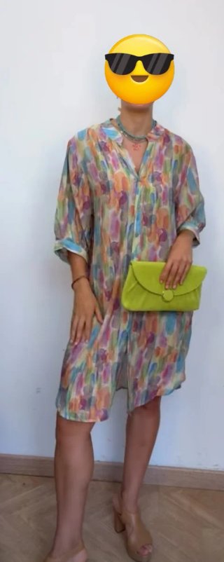 Vestido camisero estampado multicolor