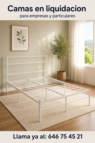 Cama Hierro Blanca 90x190cm