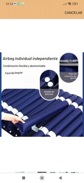 Colchón Antiescaras AmphaDeco 130cm Azul