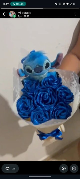 Rosas eternas con peluche Stitch