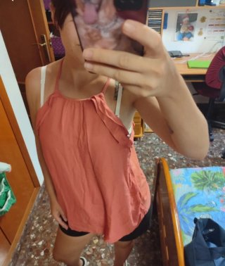 Camiseta tirantes Massimo Dutti salmón
