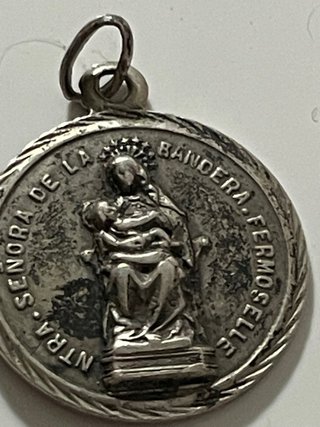 Medalla Antigua Plata Sagrado Corazón