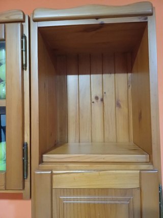 Mueble modular madera TV vitrina
