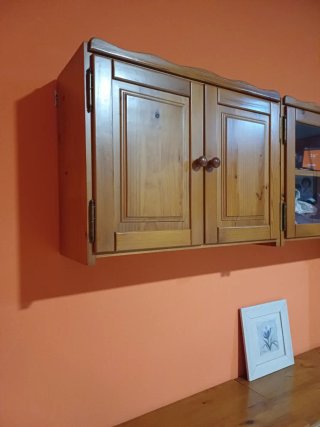 Mueble modular madera TV vitrina