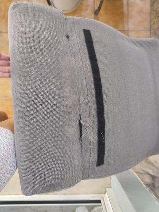 Cojín butaca Ikea gris tela