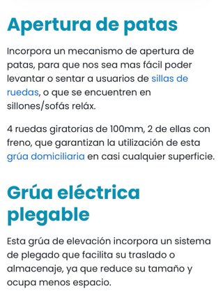 Grúa geriátrica profesional para 150 kg NUEVO