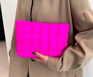 Neceser/bolso acolchado fucsia