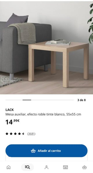 Mesa auxiliar Ikea efecto roble