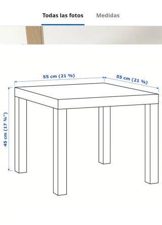 Mesa auxiliar Ikea efecto roble