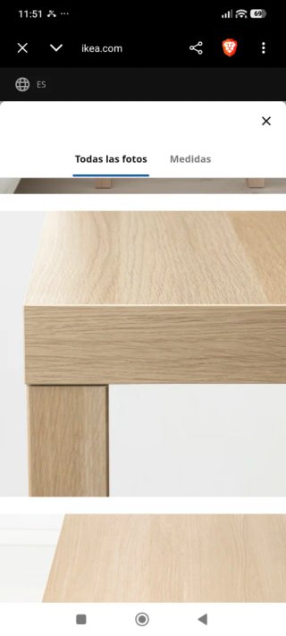 Mesa auxiliar Ikea efecto roble