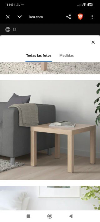 Mesa auxiliar Ikea efecto roble