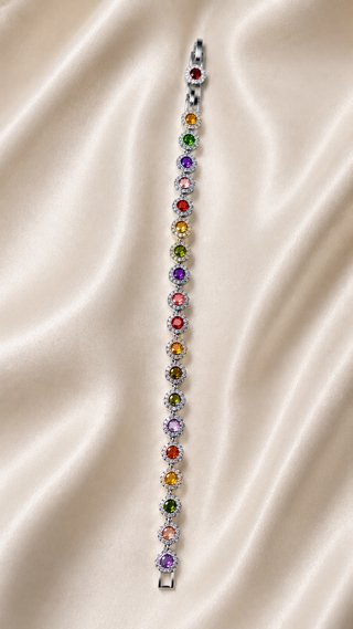 Pulsera Plata Multicolor Circonitas