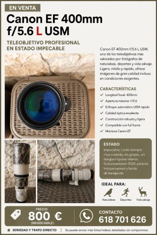 Canon EF 400mm f/5.6 L USM Teleobjetivo