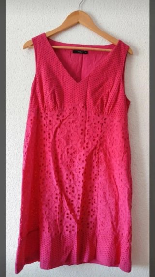 Conjunto Yera Vestido y Chaqueta Talla 46 Fucsia