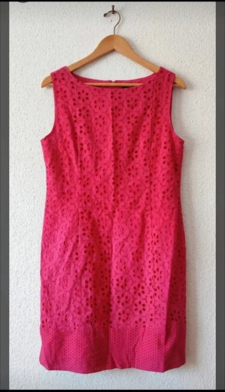 Conjunto Yera Vestido y Chaqueta Talla 46 Fucsia
