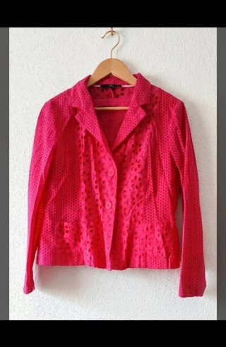 Conjunto Yera Vestido y Chaqueta Talla 46 Fucsia