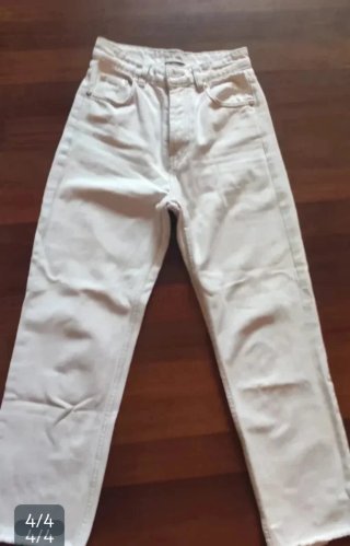 Pantalón Zara Blanco Mujer T.34