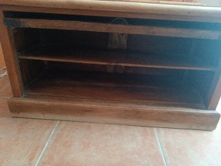 Mueble recibidor rústico madera maciza espejo