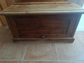 Mueble recibidor rústico madera maciza espejo