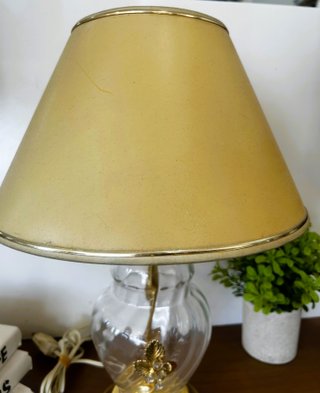 Lámpara Vintage de Cristal y Oro Regency