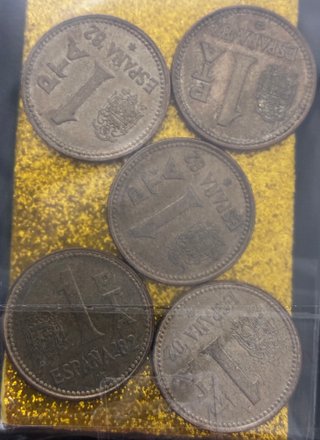 Lotto 10 Monete Spagna 1 Peseta 1982