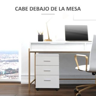Cajonera blanca con llave