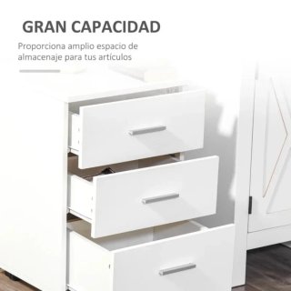 Cajonera blanca con llave
