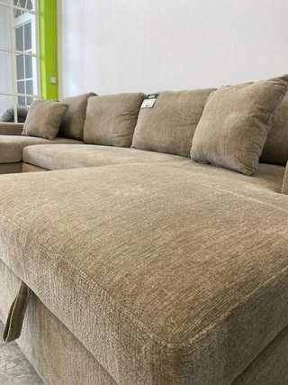 CHOLLO Sofá rinconera doble chaise marrón
