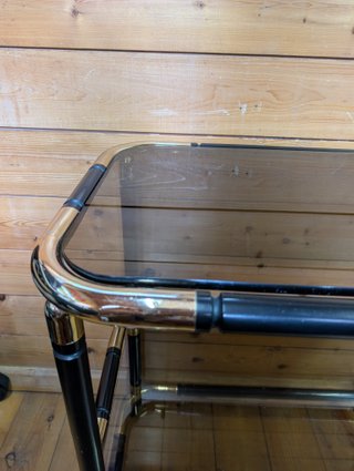 Carrito auxiliar vintage cristal y metal dorado