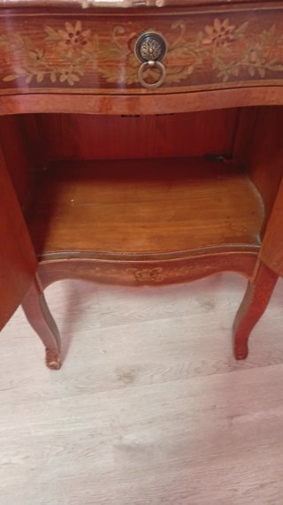 Mueble auxiliar antiguo madera y cristal