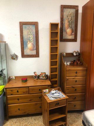 Conjunto Muebles Dormitorio Madera Pino