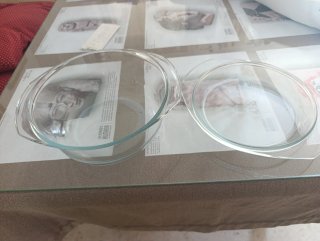 Fuente de cristal para horno y micro, con tapa