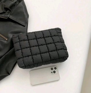 Neceser/bolso acolchado negro