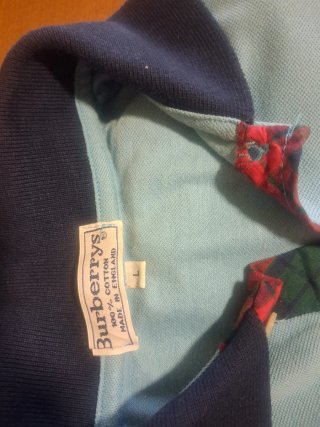 Polo Burberry Hombre Azul Multicolor