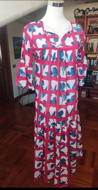 Vestito donna lungo fantasia quadri