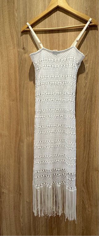 Vestido crochet blanco estilo ibicenco Talla S