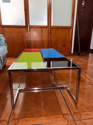 Mesa de centro diseño cristal y metal