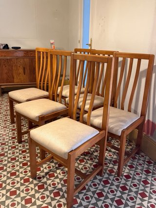 Juego 6 Sillas Comedor Madera Vintage