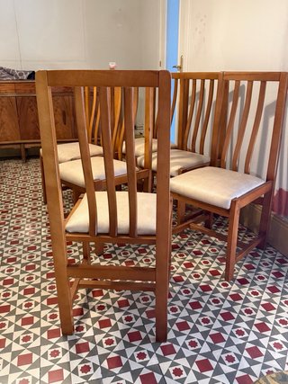 Juego 6 Sillas Comedor Madera Vintage