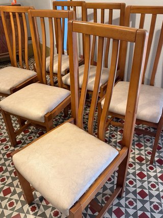 Juego 6 Sillas Comedor Madera Vintage
