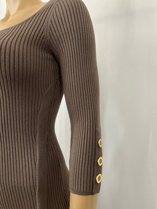 Vestido Guess marrón manga 3/4