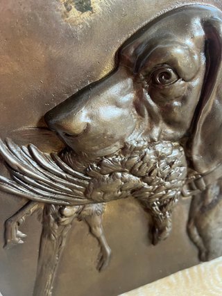 Relieve Bronce Perro con Faisán