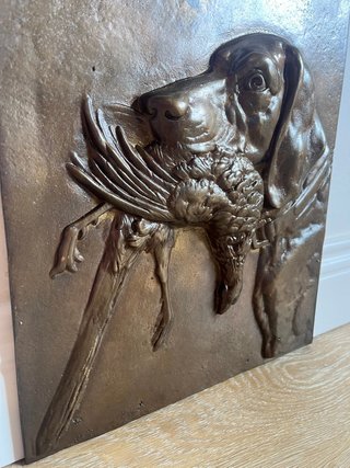 Relieve Bronce Perro con Faisán